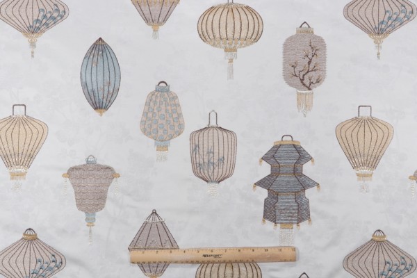 Kaufmann Nagashi Embroidered Jacquard Drapery Fabric in Zen 