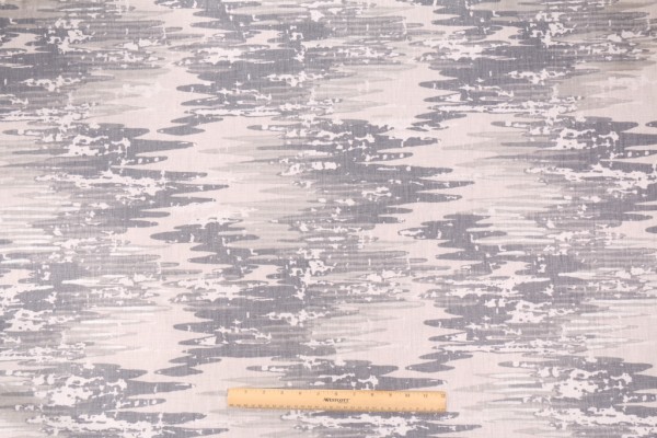 Designer Whitecap by Jeffery Allen Marks Printed Linen Drapery Fabric in Slate