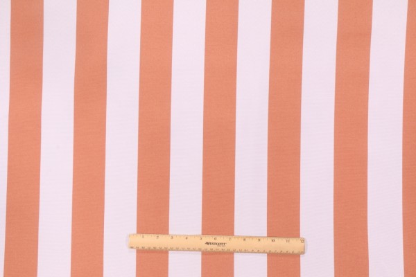 PK Lifestyles Canopy Stripe Printed Polyester Outdoor Fabric in Papaya