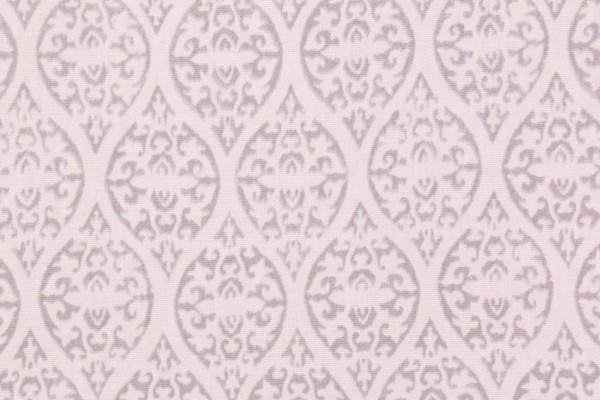 Waverly Ulla Printed Cotton Drapery Fabric in Platinum