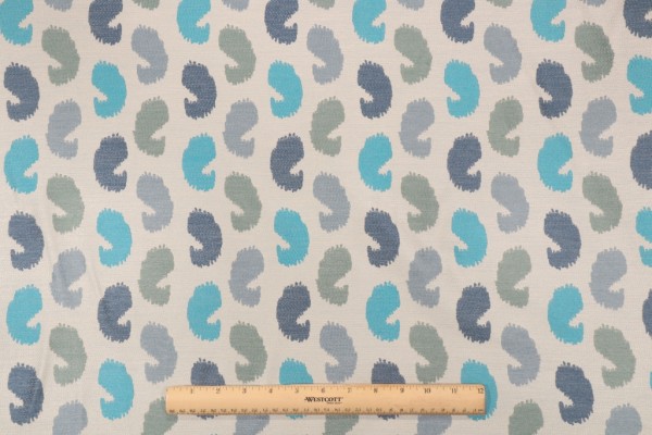 Onyx Age Kuno Tapestry Upholstery Fabric in Prussian