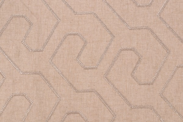 Kaufmann On The Bias Embroidered Drapery Fabric in Sandstone