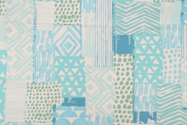 Mill Creek Nerius Printed Cotton Drapery Fabric in Aquarius