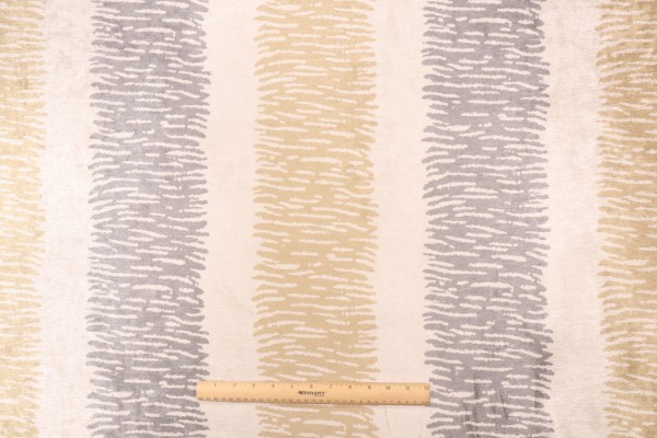 P Kaufmann Pal PK Ambient Str Printed Velvet Decorator Fabric in Gold Dust/ Ivory