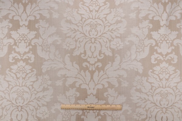 Tesauro Damask Decorator Fabric in Flax