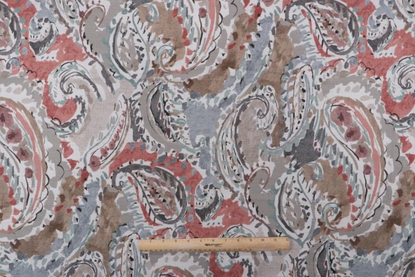Mill Creek Carlisia-Sussex Printed Cotton Drapery Fabric in Ashrose 