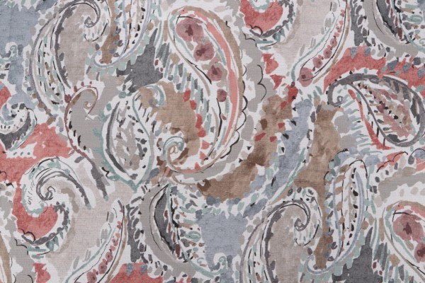 Mill Creek Carlisia-Sussex Printed Cotton Drapery Fabric in Ashrose 