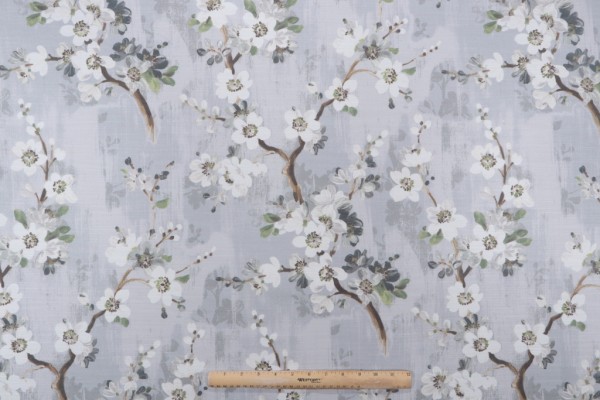 Sample of Swavelle/Mill Creek Kanami-Pierside Printed Polyester Drapery Fabric in Earl Grey 