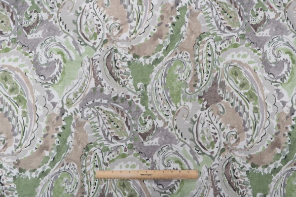 Mill Creek Carlisia-Sussex Printed Cotton Drapery Fabric in Pistachio 