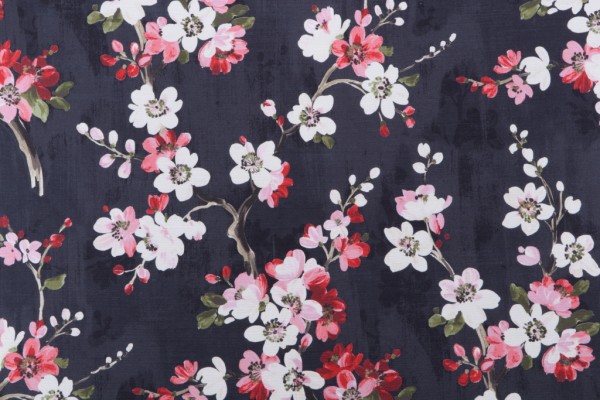 Swavelle/Mill Creek Kanami-Pierside Printed Polyester Drapery Fabric in Peppercorn 