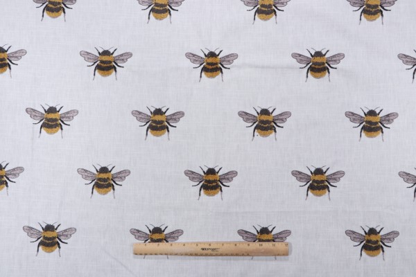 Sample of TFA Busybee Embroidered Drapery Fabric in Honey 