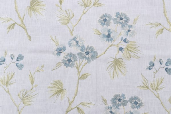 Swavelle/Mill Creek Oleander Embroidered Drapery Fabric in Celestial 