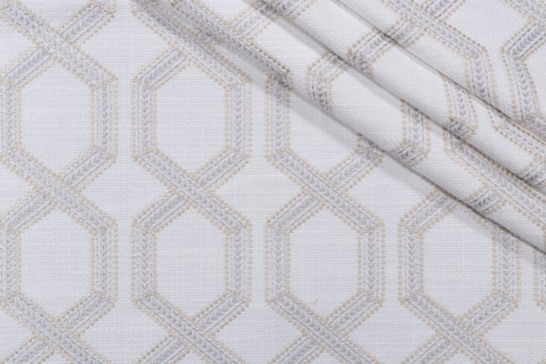 Swavelle/Mill Creek Espalier Embroidered Drapery Fabric in Natural 