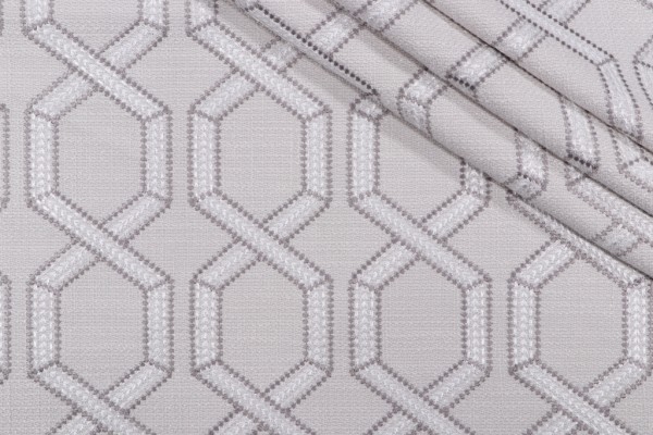 Swavelle/Mill Creek Espalier Embroidered Drapery Fabric in Platinum 