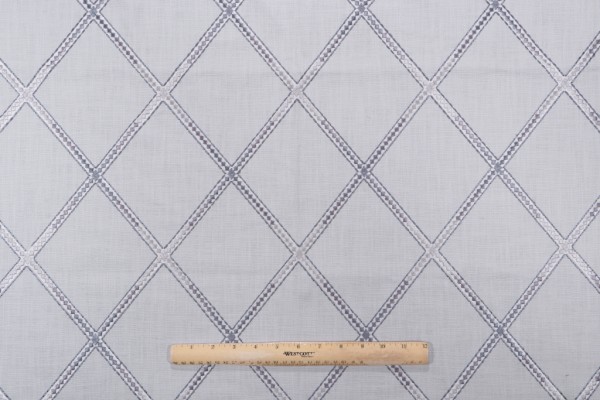 Swavelle/Mill Creek Pathfinder Embroidered Drapery Fabric in Slate 