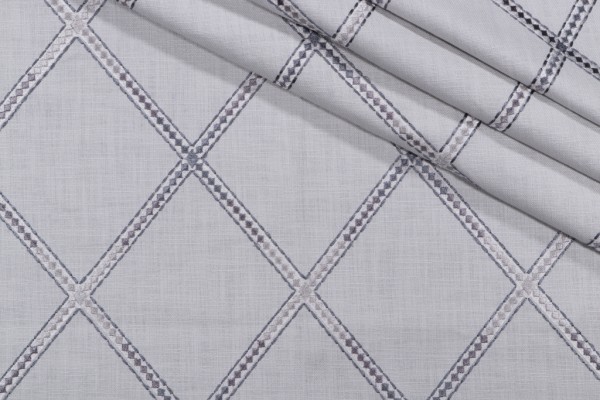 Swavelle/Mill Creek Pathfinder Embroidered Drapery Fabric in Slate 