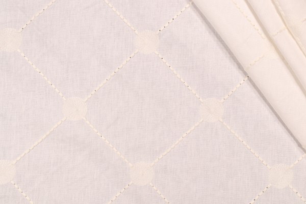Click for 2 Yards Kelly Ripa Home Fanfare Embroidery Drapery Fabric in Frost Kelly Ripa Home Fanfare Embroidery Drapery Fabric in Frost