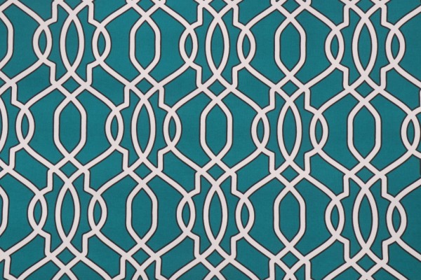 Bryant Kingswan Lattice Printed Polyester Outdoor Fabric in Teal