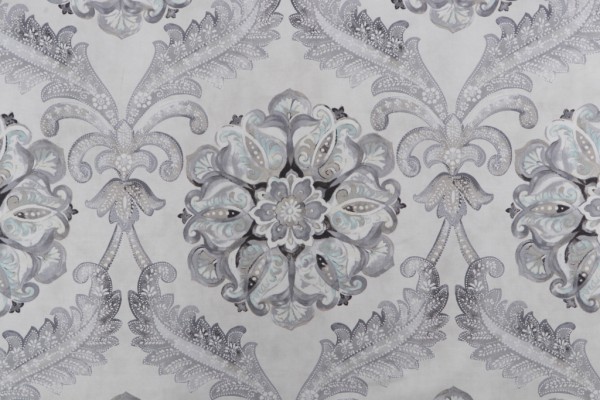 Waverly Over The Moon Printed Cotton Twill Drapery Fabric in Icicle