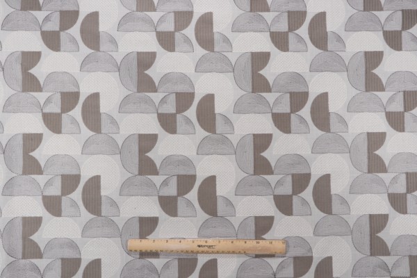 PK Lifestyles Sector Embroidered Drapery Fabric in Shale