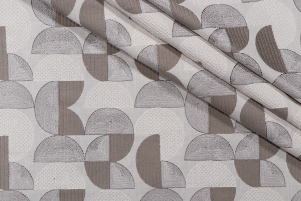 PK Lifestyles Sector Embroidered Drapery Fabric in Shale