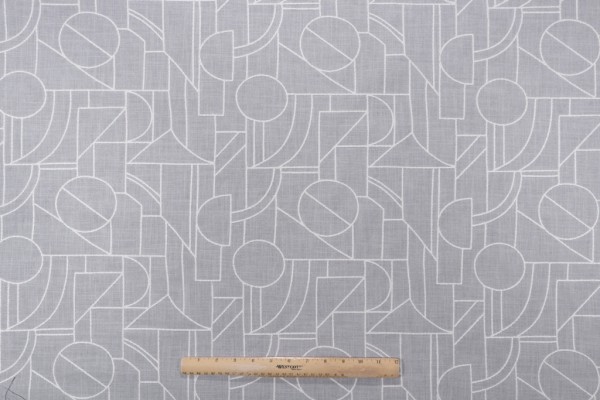PK Lifestyles Building Blocks Embroidered Drapery Fabric in Smoke