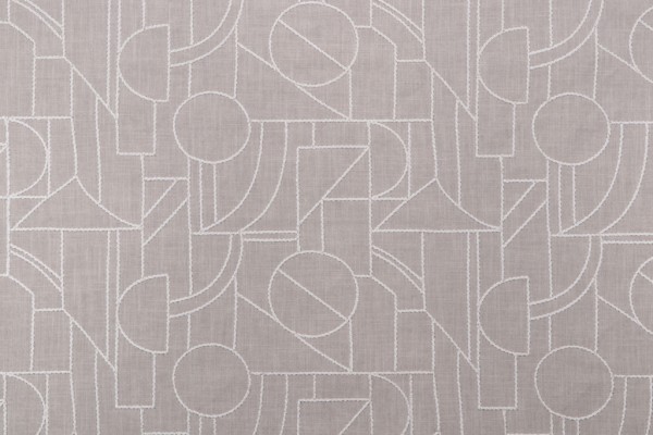 PK Lifestyles Building Blocks Embroidered Drapery Fabric in Linen
