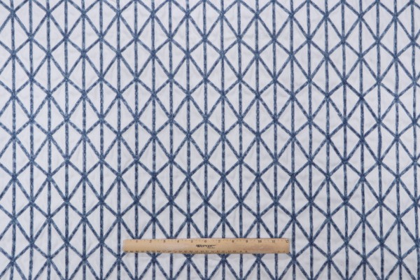 PK Lifestyles Matrix Embroidered Drapery Fabric in Indigo