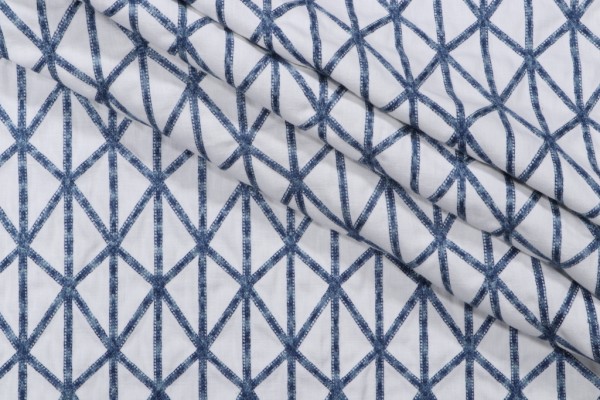PK Lifestyles Matrix Embroidered Drapery Fabric in Indigo