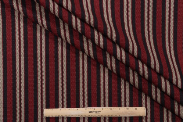 PK Lifestyles Silverton Stripe Woven Decorator Fabric in Cardinal