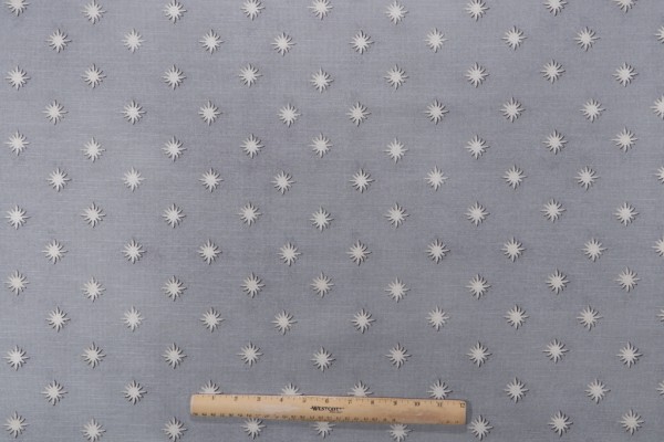 PK Lifestyles Starry Printed Cotton Drapery Fabric in Cream