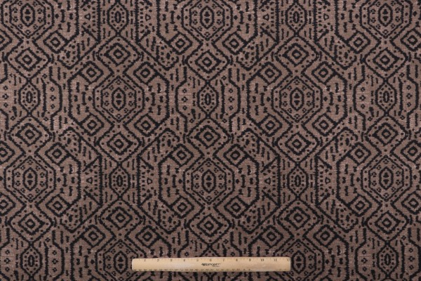 Magnolia Home Mesa Printed Cotton Drapery Fabric in Chocolate 