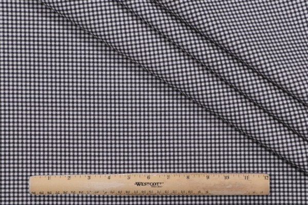 Magnolia Home Madrid Check Printed Cotton Drapery Fabric in Black 