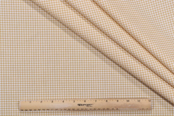 Magnolia Home Madrid Check Printed Cotton Drapery Fabric in Barley 