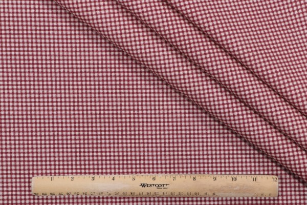 Click for Magnolia Home Madrid Check Printed Cotton Drapery Fabric in Red  Magnolia Home Madrid Check Printed Cotton Drapery Fabric in Red