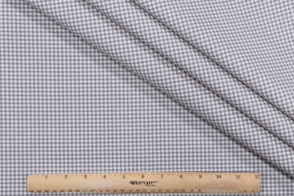 Magnolia Home Madrid Check Printed Cotton Drapery Fabric in Slate 