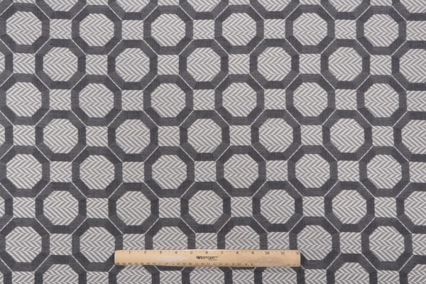 Chaves Woven Upholstery Fabric in Granite