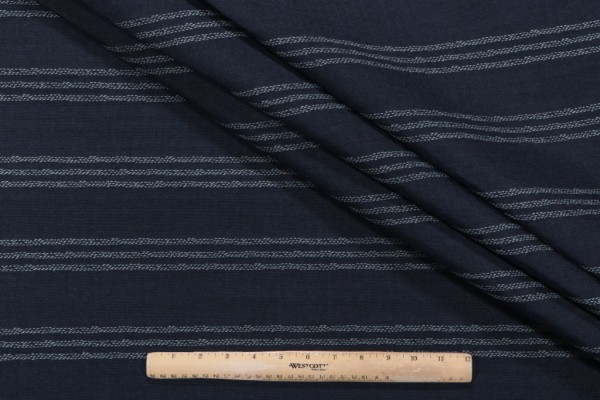 Sunbrella Stripe Woven Solution Dyed Acrylic Outdoor Fabric in Night Sky