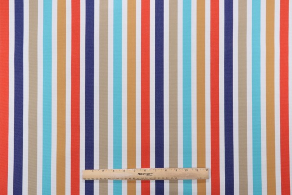 Asbury Stripe Woven Solution Dyed Acrylic Outdoor Fabric in Summer