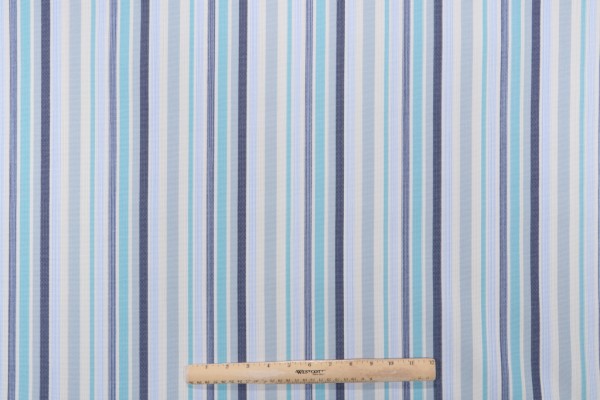 Folly Stripe Woven Outdoor Fabric in Pool