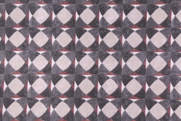 Robert Allen Echo Geo Printed Cotton Drapery Fabric in Graphite