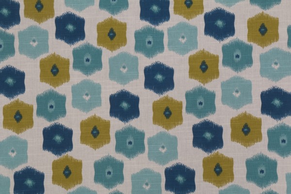 Vilber 33605 Polka Dot Spanish Printed Cotton Drapery Fabric in Blue/Green