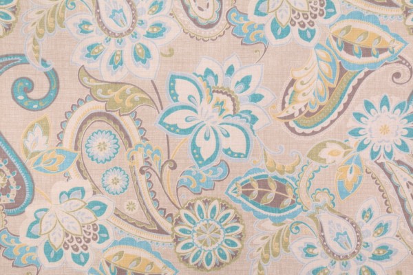Waverly Wild Card Printed Cotton Drapery Fabric in Mist