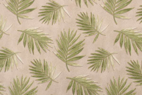 PK Lifestyles Fossil Frond Printed Polyester Outdoor Fabric in Leaf