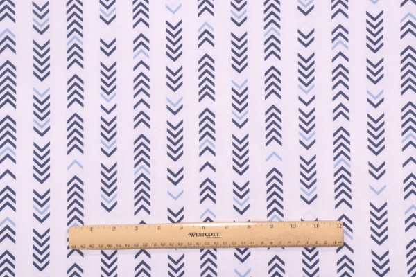 PK Lifestyles Navy Arrows Printed Cotton Drapery Fabric in Sail