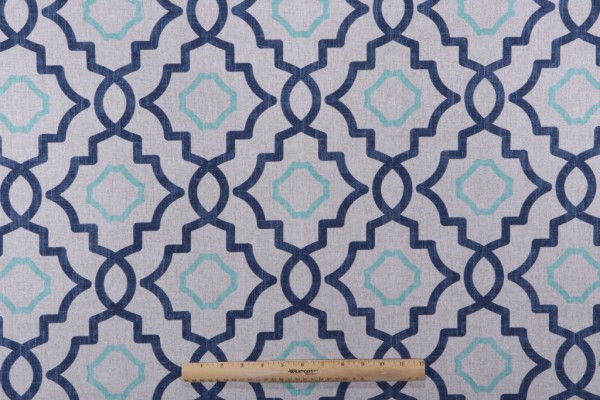 Magnolia Home Talbot Printed Cotton Drapery Fabric in Harbor 