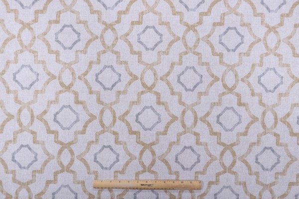 Magnolia Home Talbot Printed Cotton Drapery Fabric in Barley 