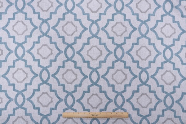 Magnolia Home Talbot Printed Cotton Drapery Fabric in Verdigris 