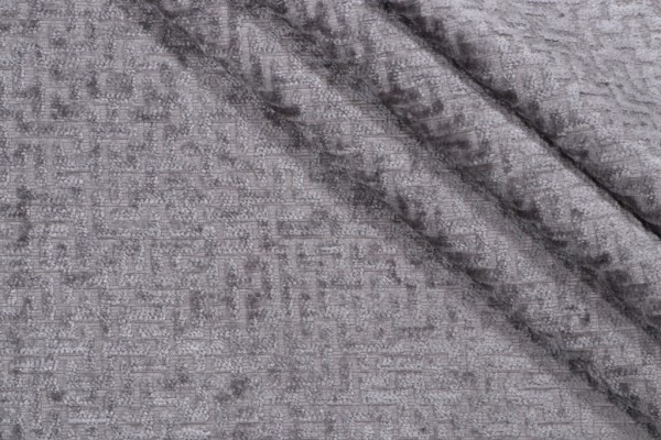 Sample of Merrimac M11342B Woven Chenille Upholstery Fabric in Nickel 