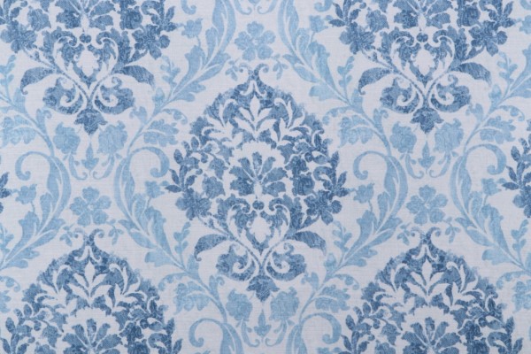 Sample of Mill Creek Pattonville-Pierside Printed Polyester Drapery Fabric in Denim 